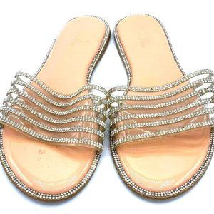 Viga Fiore Cream Faux Leather Sandals Womens Size- 8.5